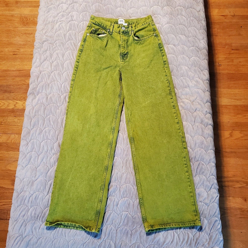 Green BDG High-Rise Baggy Jeans